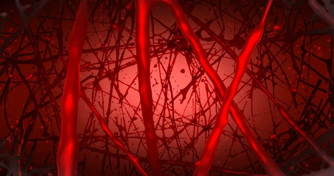 Abstract looped red bio background animation