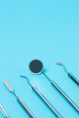 Dental  instruments on dentistry background. close-up