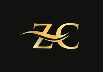 Fototapeta na wymiar ZC letter logo design. ZC Logo for luxury branding. Elegant and stylish design for your company. 