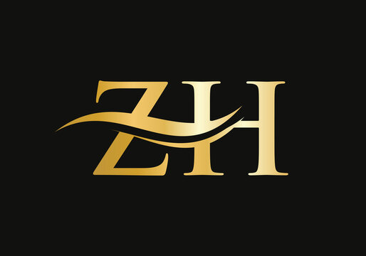 ZH Logo Vector. Swoosh Letter ZH Logo Design for business and company identity.