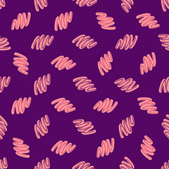 Abstract vector seamless pattern. Childish style minimalistic design with geometric shapes. Hand drawn cute illustration.