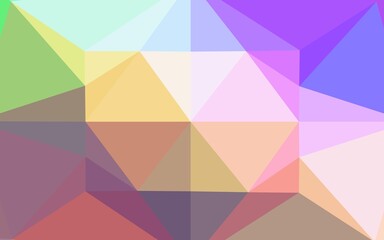 Light Multicolor, Rainbow vector blurry hexagon texture. Shining illustration, which consist of triangles. Triangular pattern for your business design.