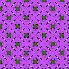 pink rhomboid geometric pattern with green details