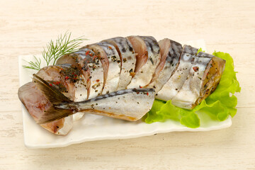 Pickled Scomber with hetbs and spices