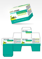 Box design, die-stamping. Vector template