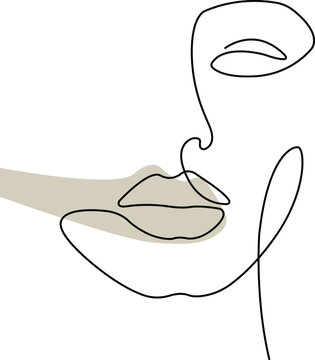 One line store face drawing