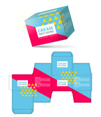 Box design, die-stamping. Vector template