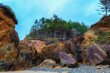Close up of sandstone rock on the Oregon Coast