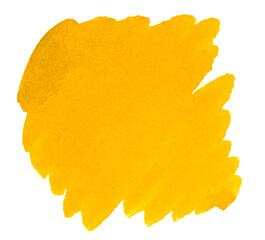 Naklejka premium Gaily yellow watercolor color. Trendy vintage paintings for design and decoration. Frame with copy space.