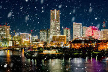 神奈川県　大桟橋からの横浜の夜景