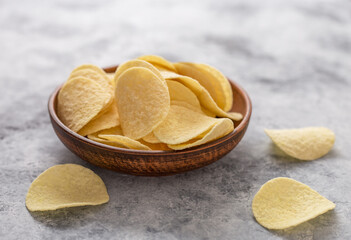 Potato chips. Concept of fast food and snacks.