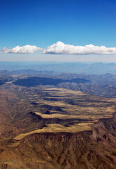 Aerial view of eroded plateau in Tonto National Forest at New River Arizona