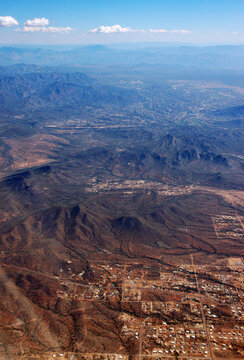 Aerial view of mountains of Tonto National Forest and Cave Creek from Bascom Hills Ryan Estates Pheonix Arizona