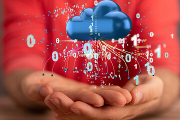 data security - Cloud technology. Integrated digital web concept background