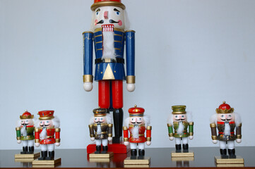 Fototapeta na wymiar Nutcracker soldier figurines