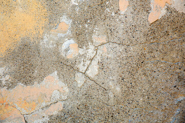 Texture of the old wall with peeling paint, plaster with cracks. Texture backround.