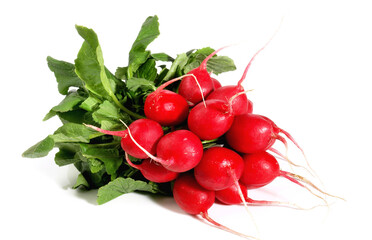 Fresh Vegetables - Red Radish on white Background Isolated