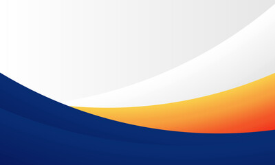 Blue, orange and white modern curve background.