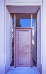 Contemporary house front entrance tall door, Athens Greece