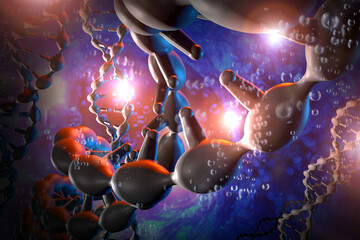 DNA Strands 3D Illustration