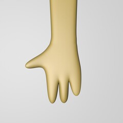 3d illustration. Cartoon character hand. 