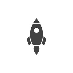 Rocket flat vector icon isolated on white background