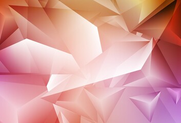 Obraz premium Light Pink, Yellow vector template with crystals, triangles.