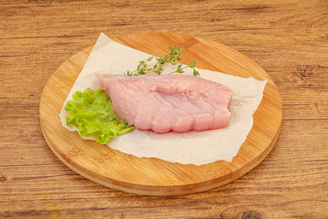 Raw turkey breast steak for cooking