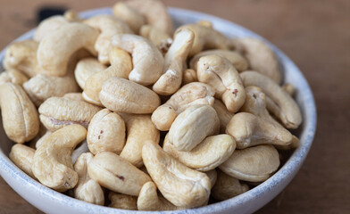 Organic Cashew with no shell on a background
