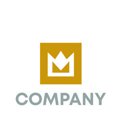 Letter M with crown luxury logo