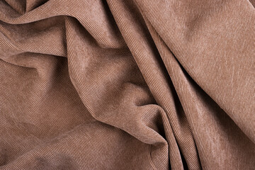 Texture of twisted cream corduroy textile for the background