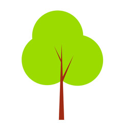  tree with green leaves. Natural illustration