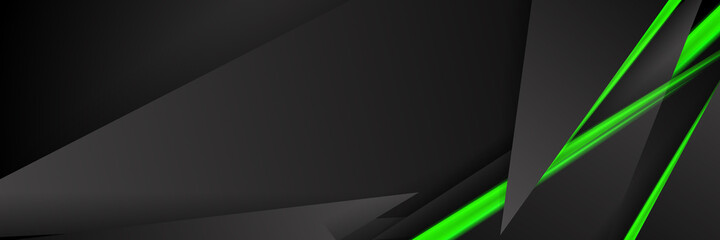 Black and green modern material design, vector abstract widescreen background