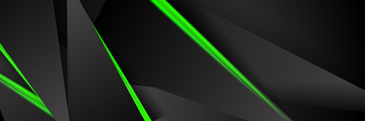 Abstract green light line shadow on black blank space design modern futuristic technology background vector illustration.