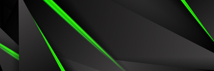 Abstract green light line shadow on black blank space design modern futuristic technology background vector illustration.