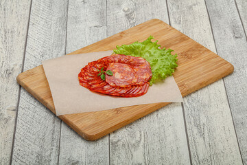 Italian traditional Chorizo pork sausages
