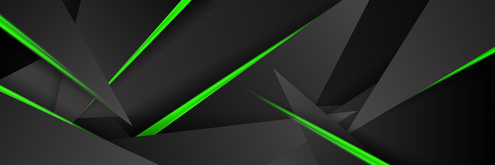 Abstract green black grey wavy background 