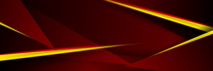 elegant 3d style yellow color geometric banner design