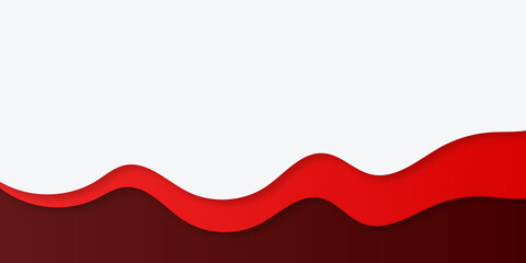 Vector abstract background - modern concept of red white paper art style, banner.