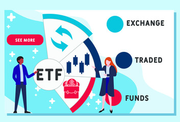 Vector website design template . ETF - Exchange Traded Funds illustration for website banner, marketing materials, business presentation, online advertising.