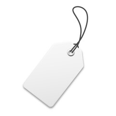 Realistic price tag. Special offer or shopping discount label. Retail paper sticker. Promotional sale badge. Vector illustration.