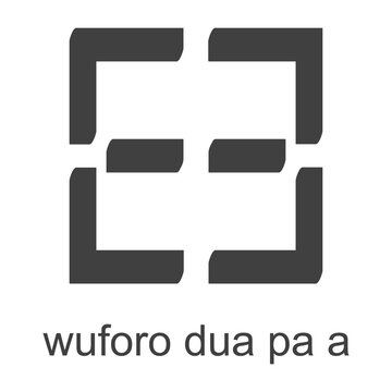 Vector icon with african adinkra symbol Woforo Dua Pa A. Symbol of support and cooperation