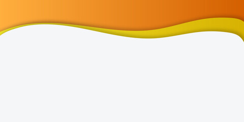 Modern fresh orange white yellow wave paper cut abstract background with text space