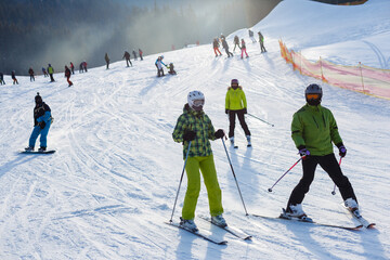 tourists of skiers and snowboarders, the largest ski resort in Eastern Europe