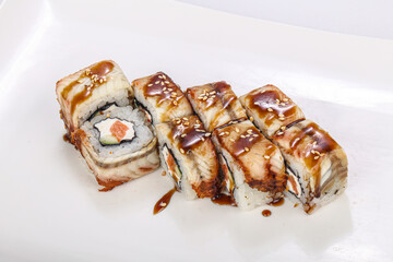 Japanese traditional roll with eel