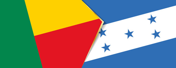 Benin and Honduras flags, two vector flags.