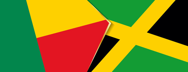 Benin and Jamaica flags, two vector flags.