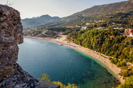 Greece, Preveza, Parga, Valtos Beach in summer