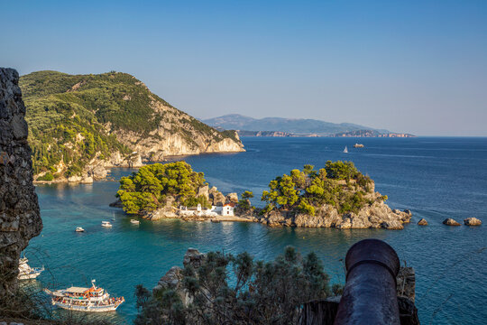 Greece, Preveza, Parga, Panagia Chapel in summer