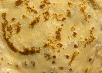 the surface texture of the pancake close up